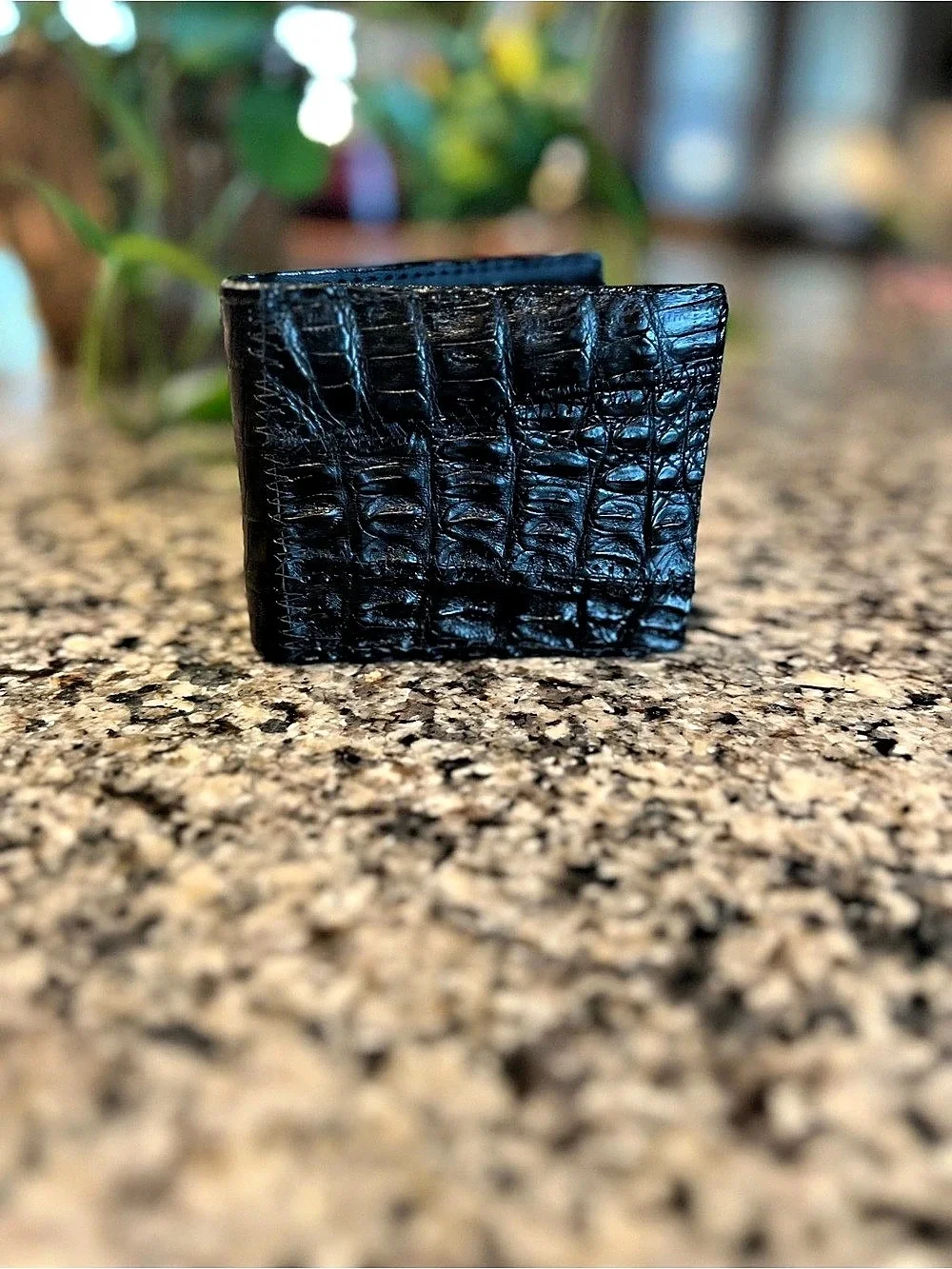 Handcrafted Alligator Black Leather Men’s Wallet New